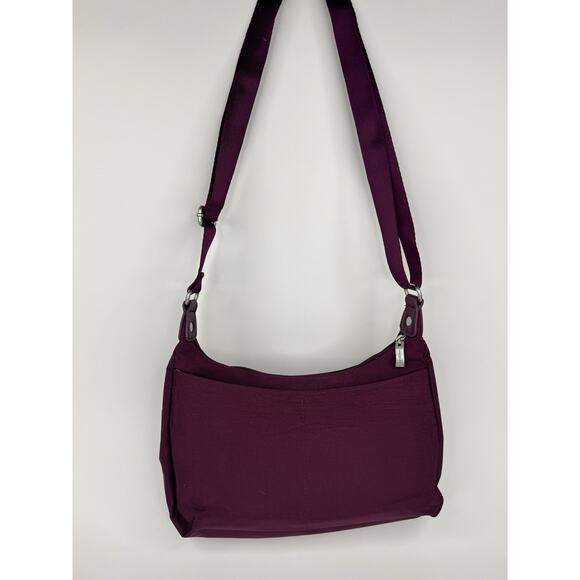 Baggallini Everyday Crossbody Bag Small Hobo Nylon Plum Purple Travel Purse - Picture 6 of 13